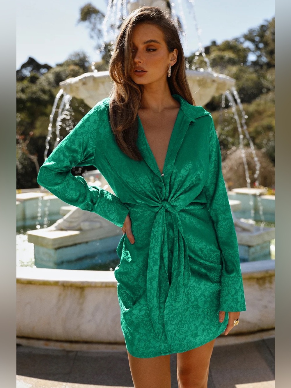 Runaway Ruby Shirt Dress Emerald Green